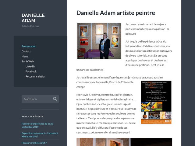 Nouvel habillage pour le site Danielle Adam